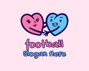 Couple Hearts Doodle  Logo