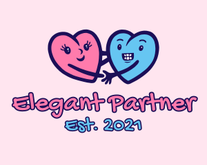 Couple Hearts Doodle  logo design