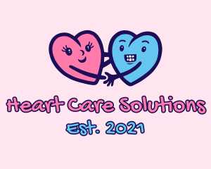 Couple Hearts Doodle  logo design