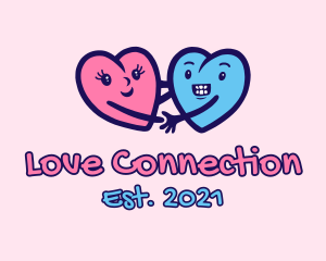 Courtship - Couple Hearts Doodle logo design