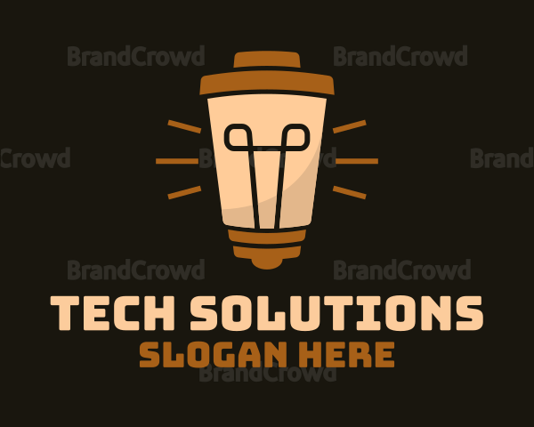 Coffee Cup Lightbulb Logo