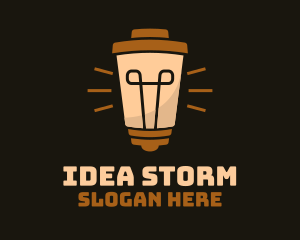 Coffee Cup Lightbulb logo design