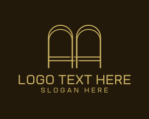 Curves - Arch Curve Letter AA logo design