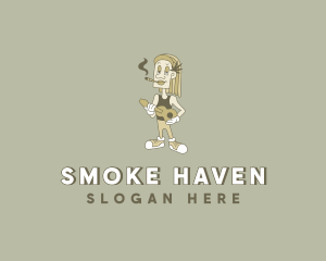 Cartoon Smoking Weed logo design