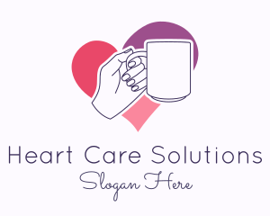 Coffee Mug Heart logo design