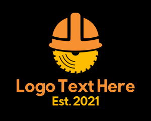 Hard Hat - Helmet Saw Blade logo design