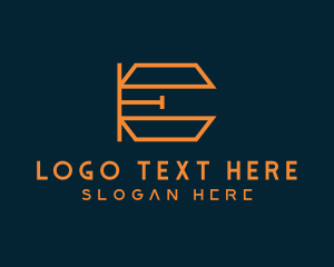 Cyber - Modern Innovation Letter E Outline logo design