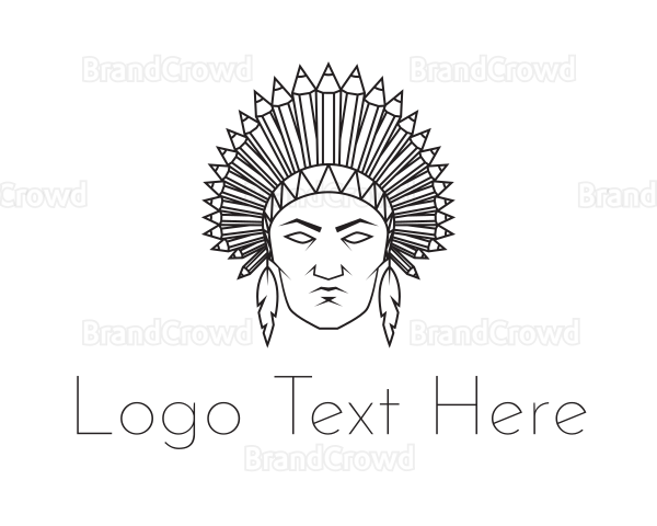 Pencil Native American Logo