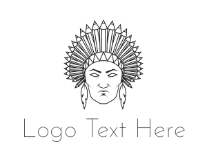 Art - Pencil Native American logo design