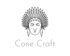 Pencil Native American logo design