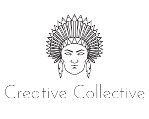 Pencil Native American logo design