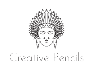 Pencil Native American logo design