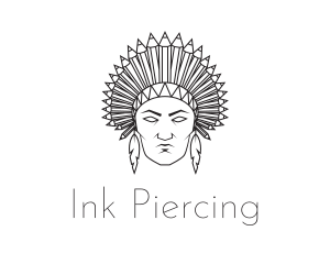 Piercing - Pencil Native American logo design