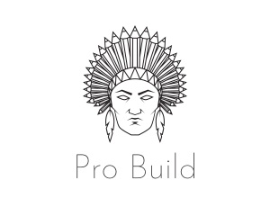 Pencil Native American logo design