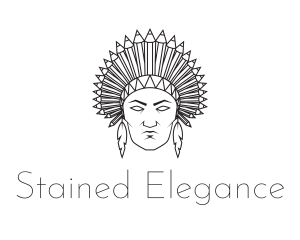 Pencil Native American logo design