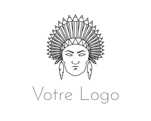 Pencil Native American logo design