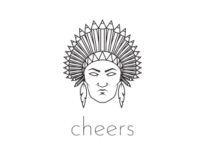 Chief - Pencil Native American logo design