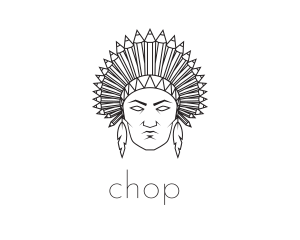 Pencil Native American logo design