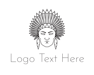 Historical - Pencil Native American logo design