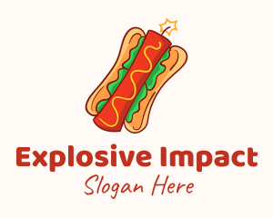 Dynamite Hot Dog Sandwich logo design