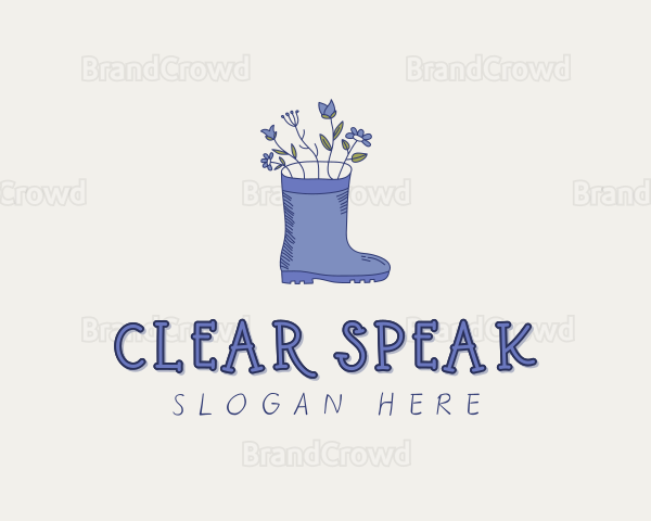 Gardener Flower Boot Logo