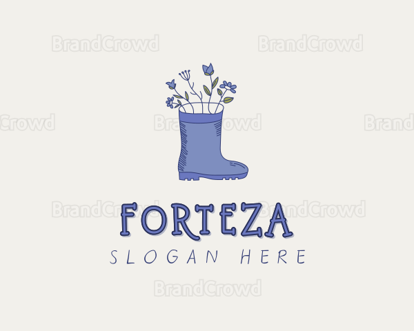 Gardener Flower Boot Logo