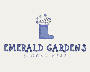 Gardener Flower Boot logo design