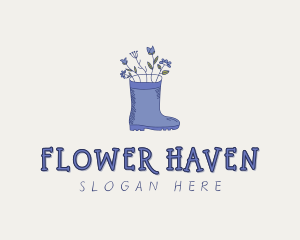 Gardener Flower Boot logo design