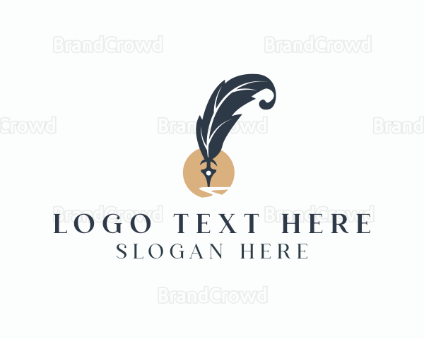 Elegant Writer Quill Logo