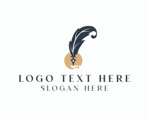Novelist - Elegant Writer Quill logo design