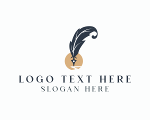 Elegant Writer Quill  Logo