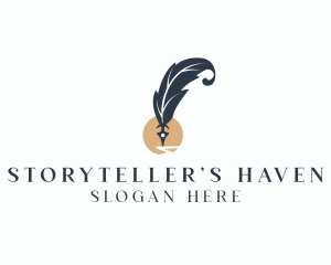 Novelist - Elegant Writer Quill logo design