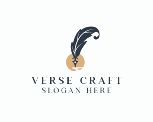 Poem - Elegant Writer Quill logo design