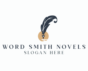 Novelist - Elegant Writer Quill logo design