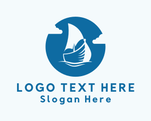 Ocean - Blue Clouds Ship logo design