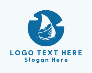 Cloudy - Blue Clouds Ship logo design