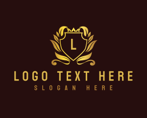 Leaf - Royal Crown Crest logo design