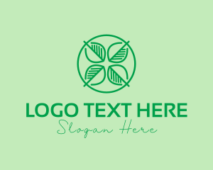Monochrome - Herbal Leaf Circle logo design