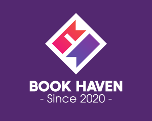 Bookstore - Gradient Bookmarks Library logo design