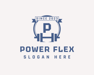 Muscles - Lifting Dumbbell Gym logo design
