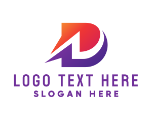 Vlog - Speech Bubble Letter D logo design