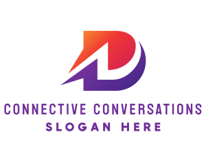 Dialogue - Speech Bubble Letter D logo design