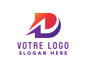 Customer Service - Speech Bubble Letter D logo design