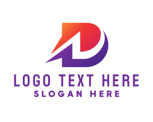 Social Media - Speech Bubble Letter D logo design
