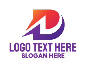 Interaction - Speech Bubble Letter D logo design