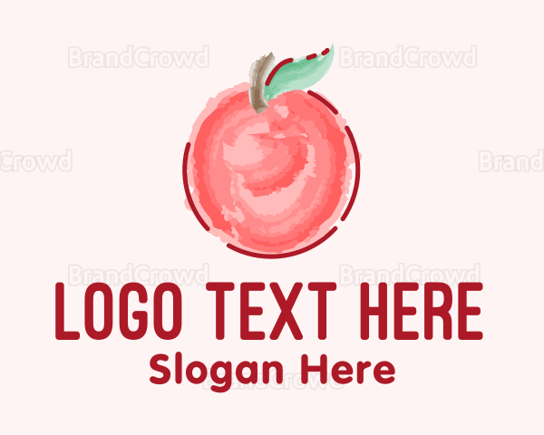 Cute Watercolor Apple Logo