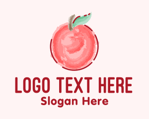 Fruit Market - Cute Watercolor Apple logo design