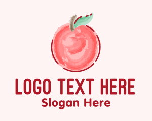 Organic Food - Cute Watercolor Apple logo design