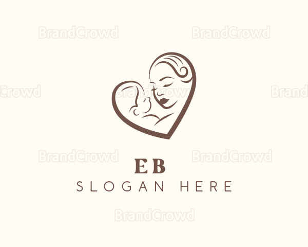 Mother Baby Maternity Heart Logo