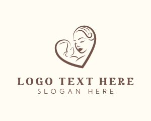 Support - Mother Baby Maternity Heart logo design